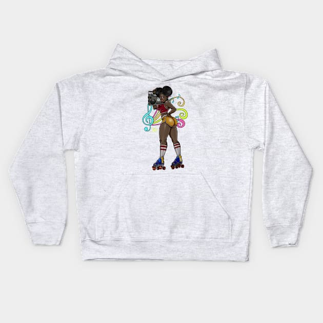 Roller Skating Kids Hoodie by MauryAraya316